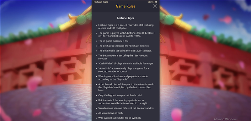 1win fortune tiger regras