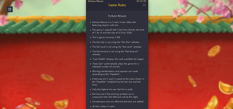 1win Fortune Mouse regras