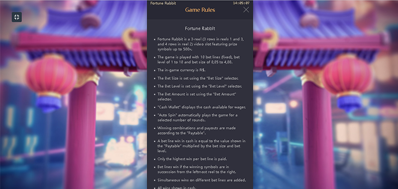 1win Fortune Rabbit regras